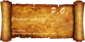 Pecker Odiló névjegykártya